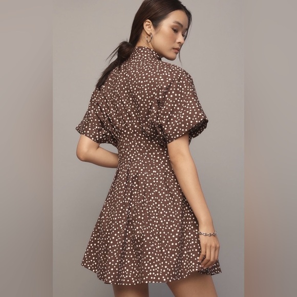 Anthropologie x Exquise The Tobie Tie-Neck Shirt Mini Dress Size XS NWT - Picture 2 of 7